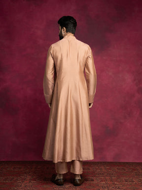 Paneled angrakha kurta- Coffee brown