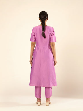 Banarasi Gota patti detailed kurta- Lavender