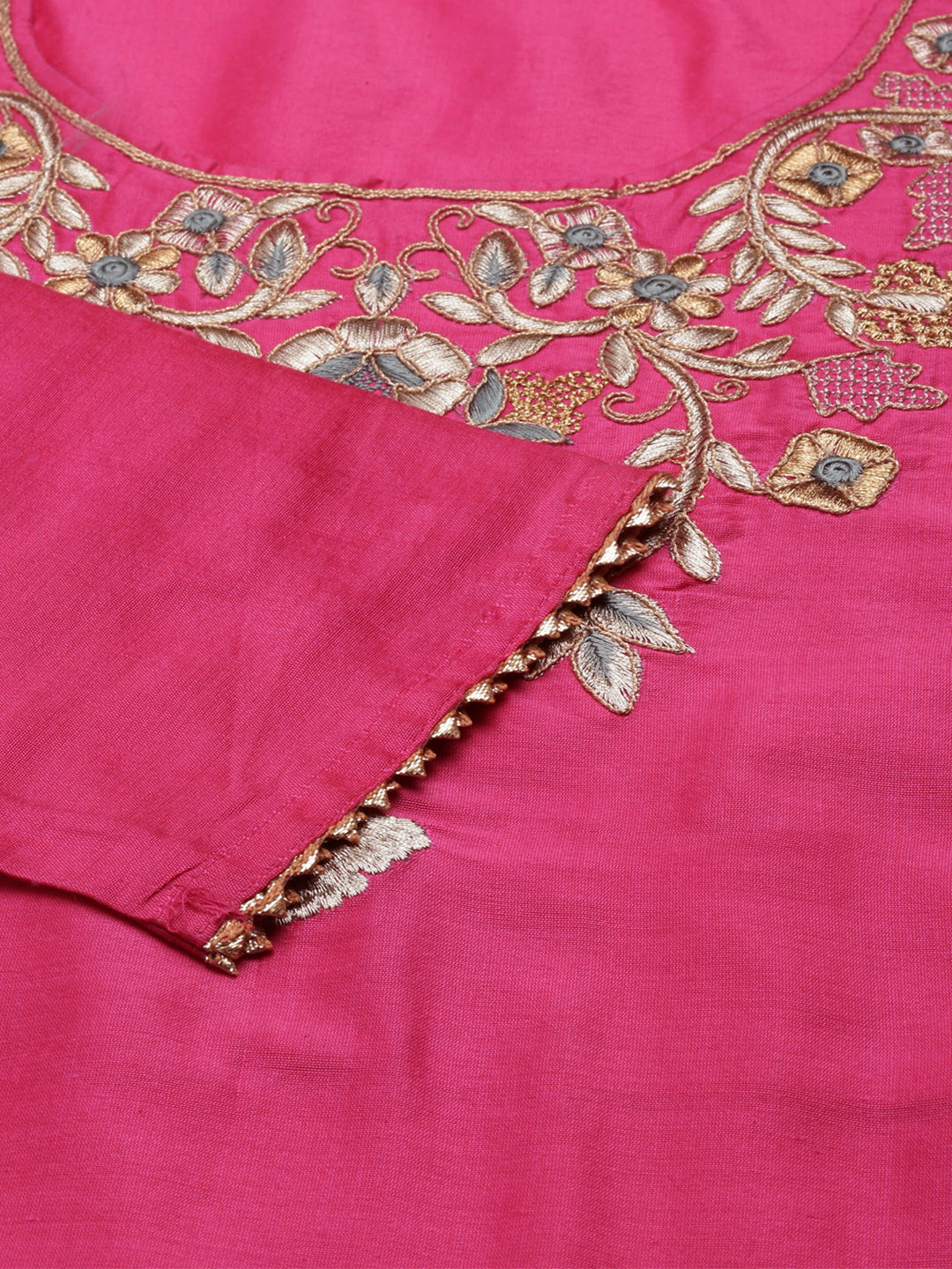 Embroidered kurta-pink