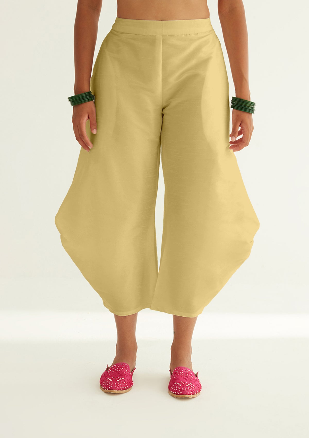 Pleated pants - Lemon yellow