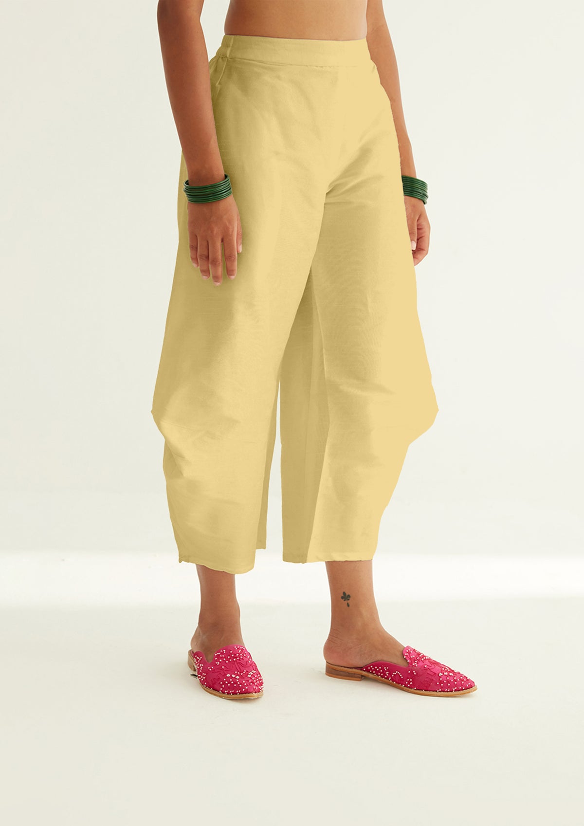 Pleated pants - Lemon yellow