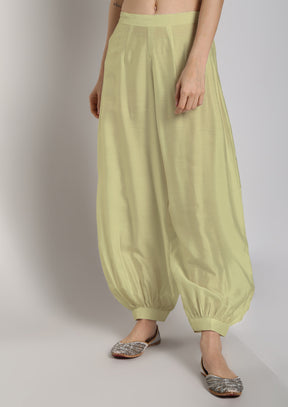 Banarasi Pathani Salwar - Pistachio green