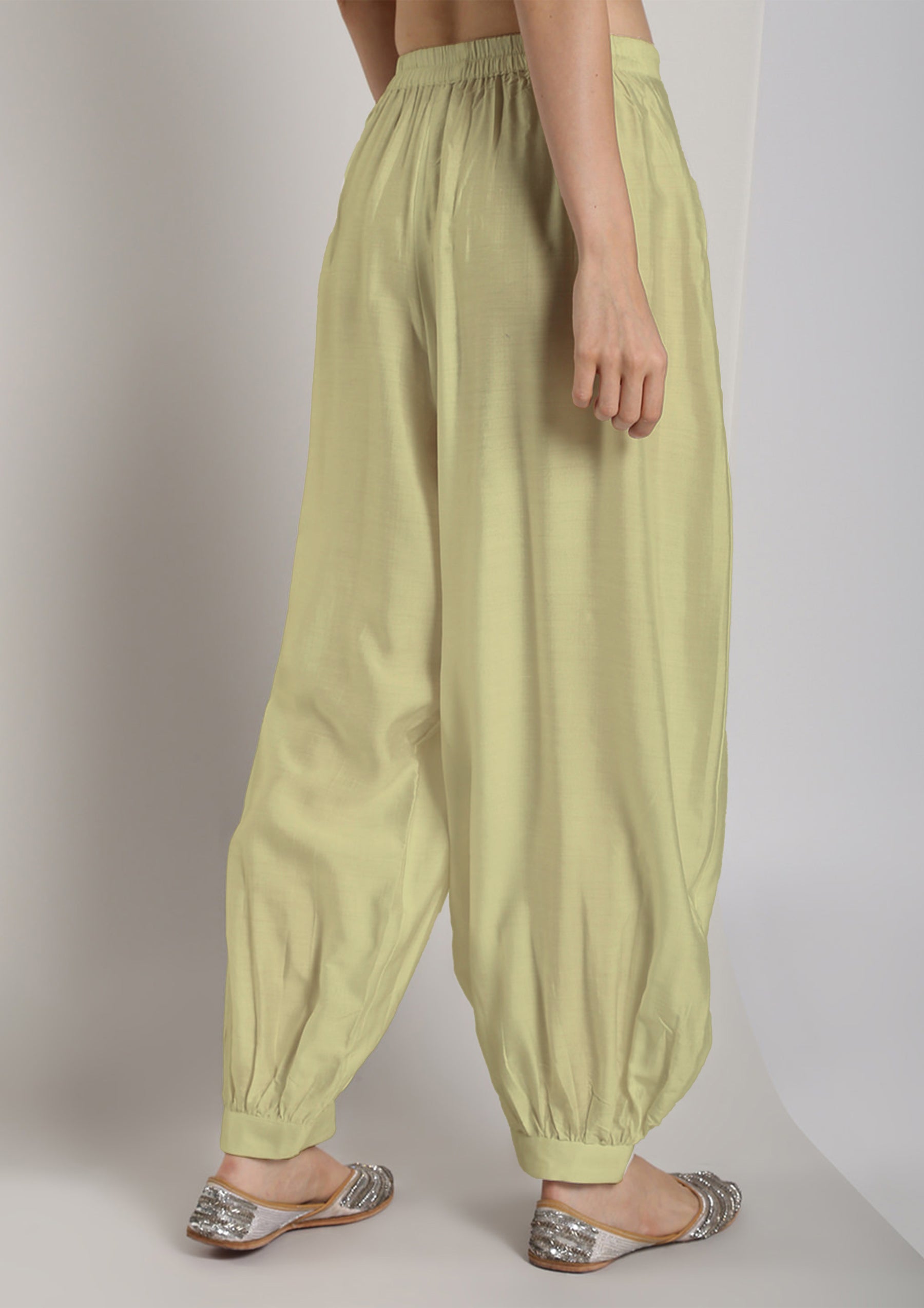 Banarasi Pathani Salwar - Pistachio green