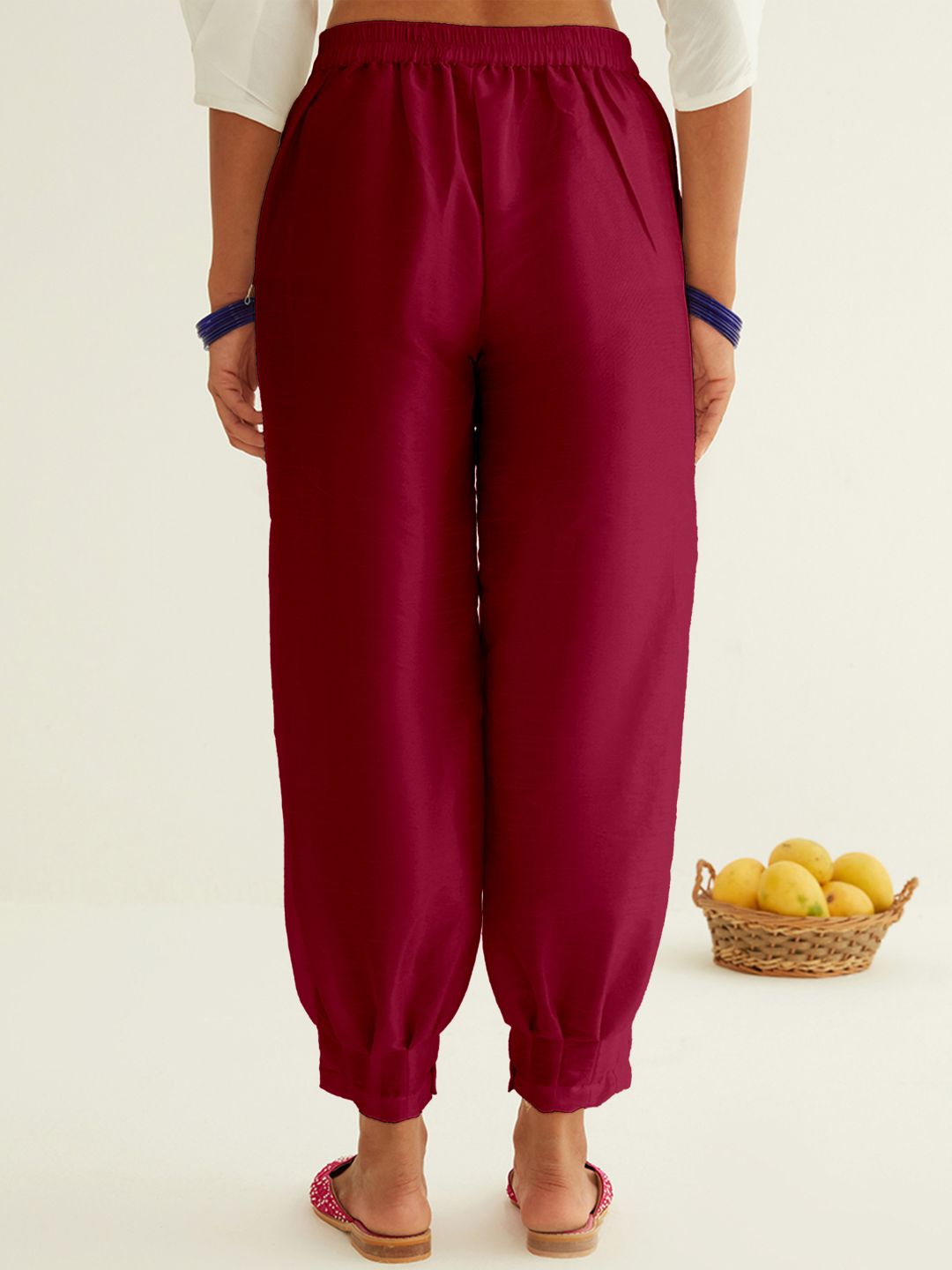 Pleated hem pants - Cabaret pink