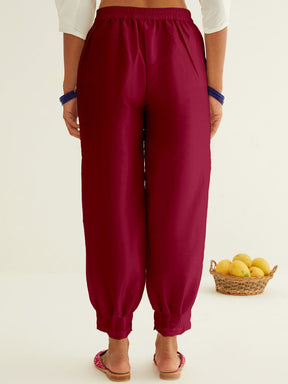 Pleated hem pants - Cabaret pink