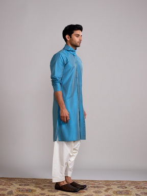 Cowl neck straight kurta- Blue moon