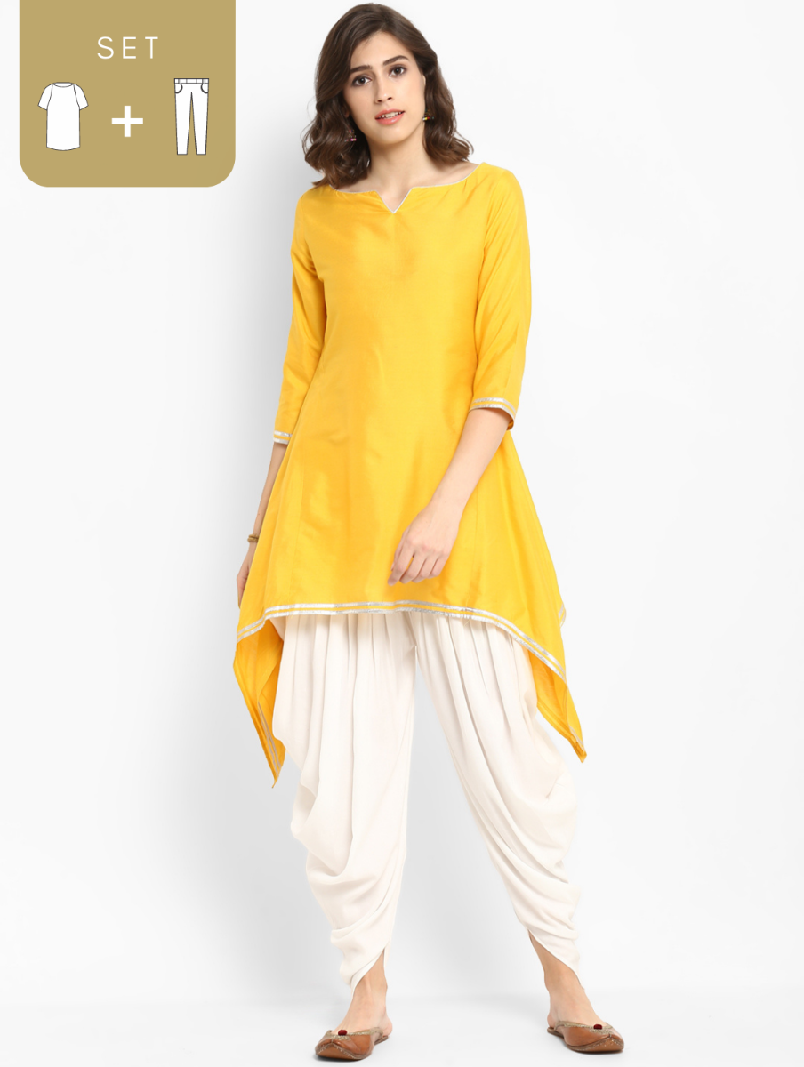 Buy ARAH Womens Gold Print Dhoti Pants | Shoppers Stop
