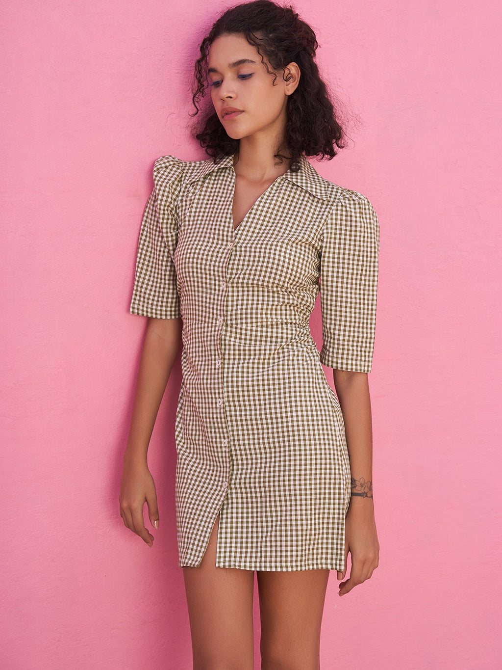 Reformation pink store gingham dress