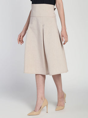 High waist Pleated Tie up belt Skirt